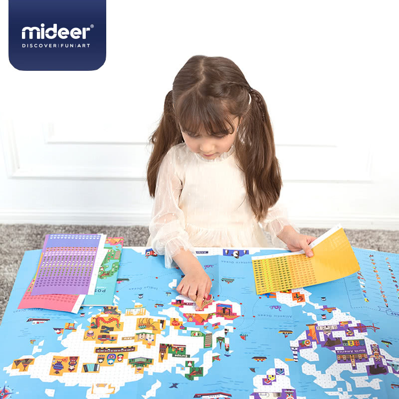 MiDeer 數字海報貼貼樂-世界地圖