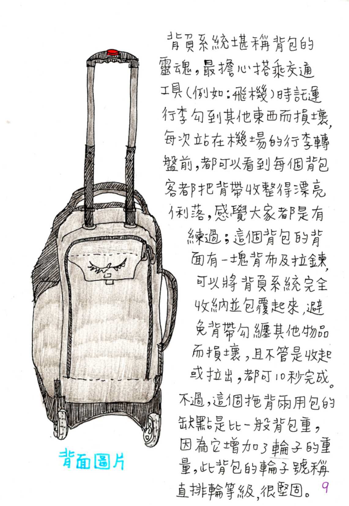 Peiyu的手繪自助旅行背包