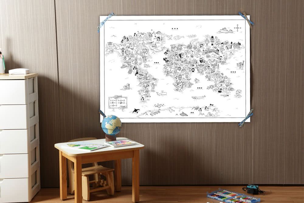 世界地圖尋寶記！一張地圖認識全世界：104×76的超大世界（附贈知識卡+遊戲貼紙）