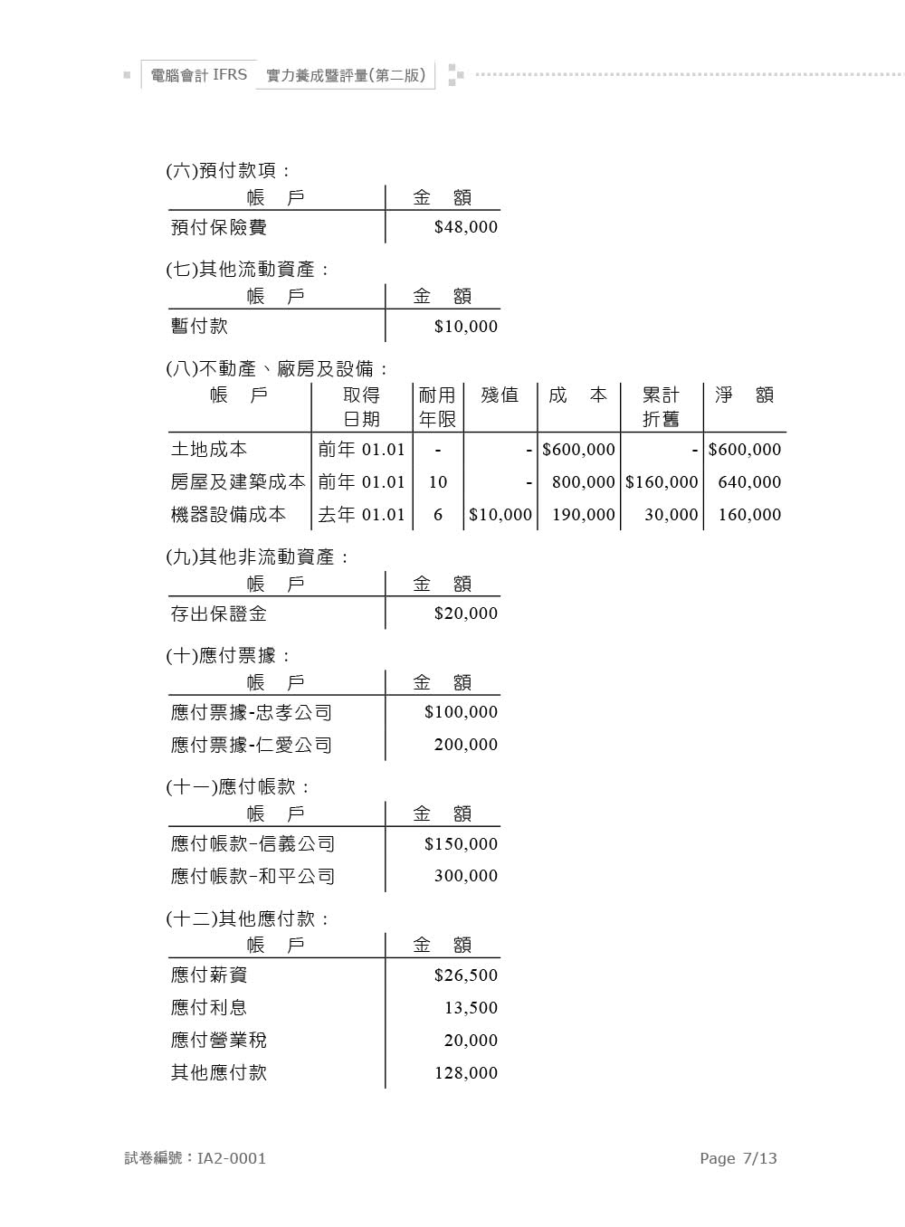 電腦會計IFRS實力養成暨評量（第二版）
