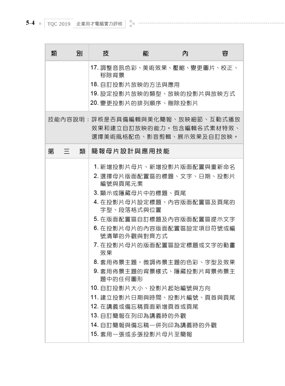 TQC 2019企業用才電腦實力評核－辦公軟體應用篇