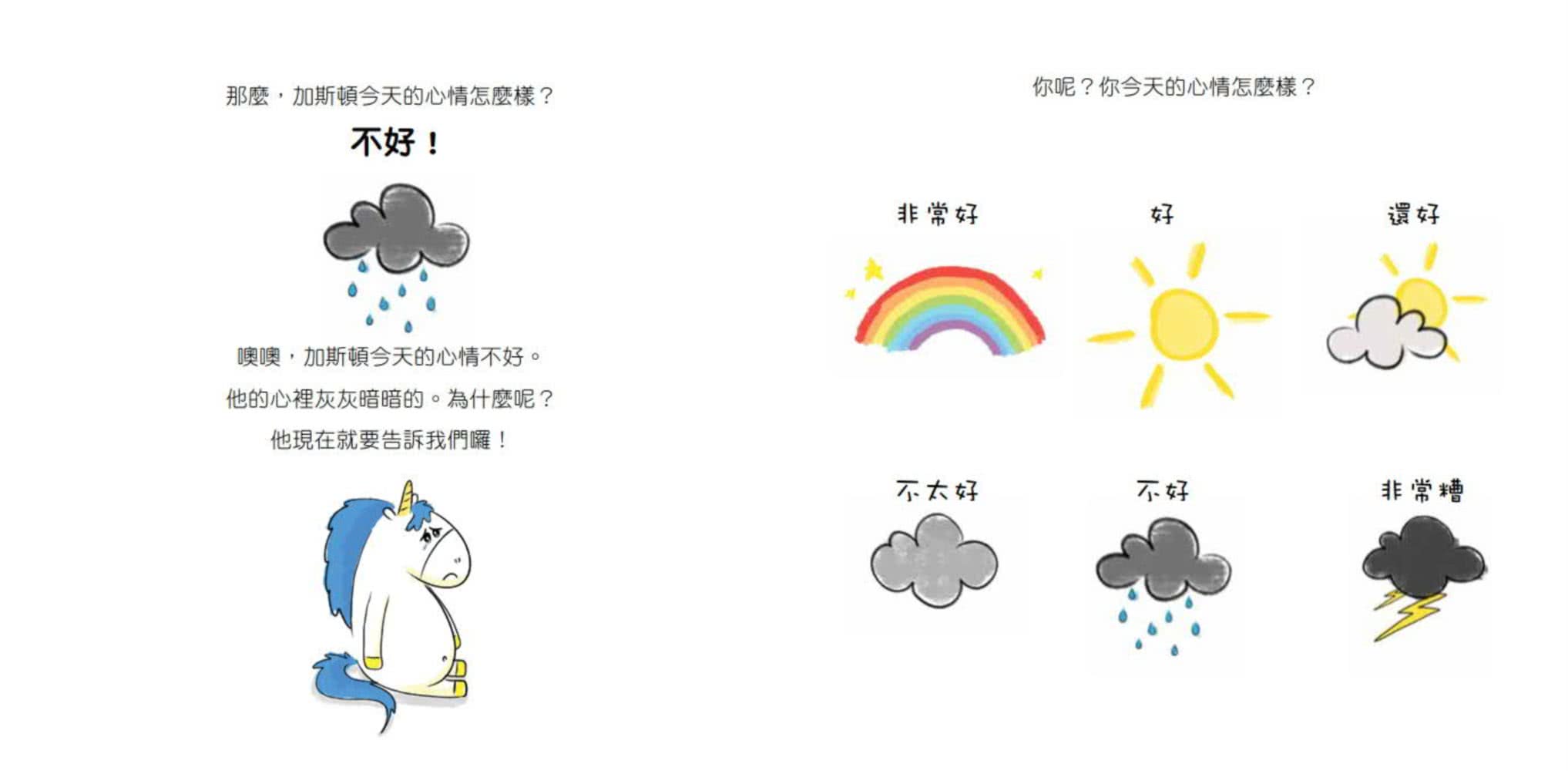 加斯頓七彩情緒繪本2：我好難過