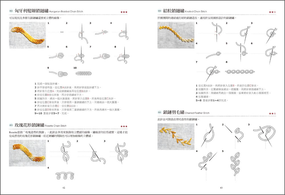 法式刺繡針法全書：204種基礎到進階針法步驟圖解，從花草、字母到繡出令人怦然心動的專屬作品