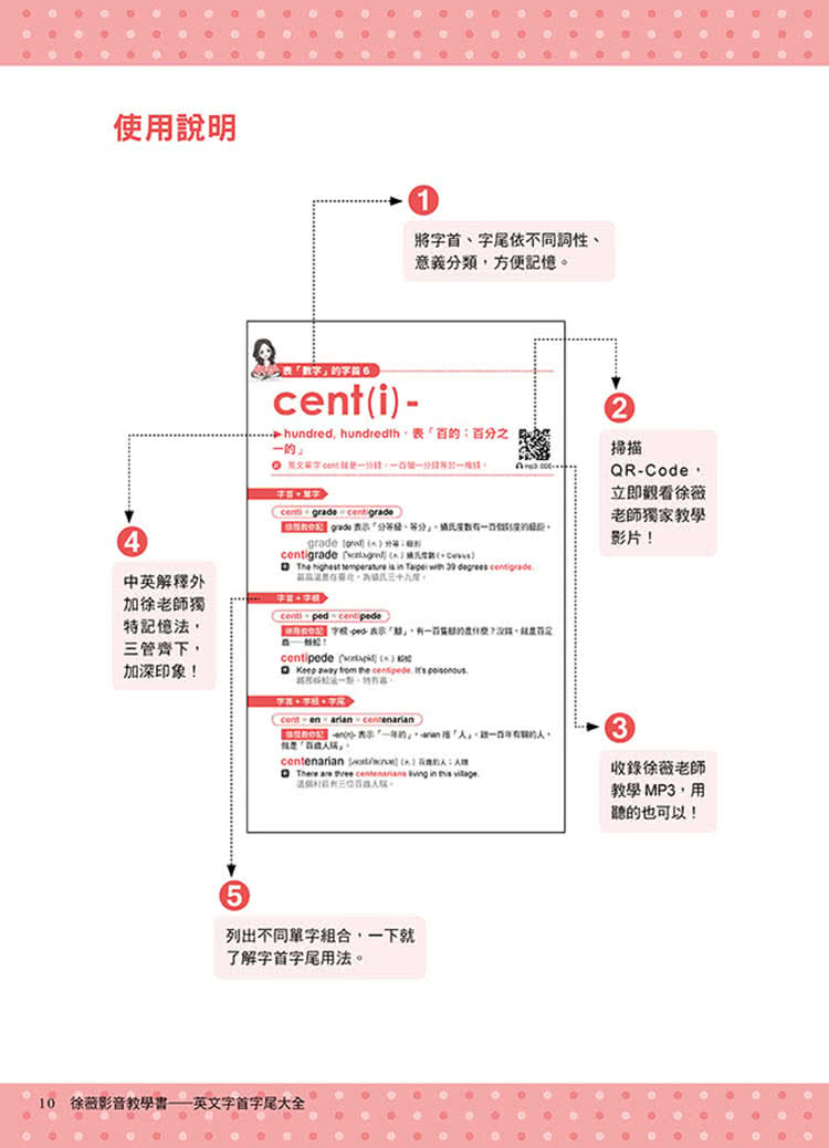 徐薇影音教學書－英文字首字尾大全（附徐薇老師解析MP3光碟一張）