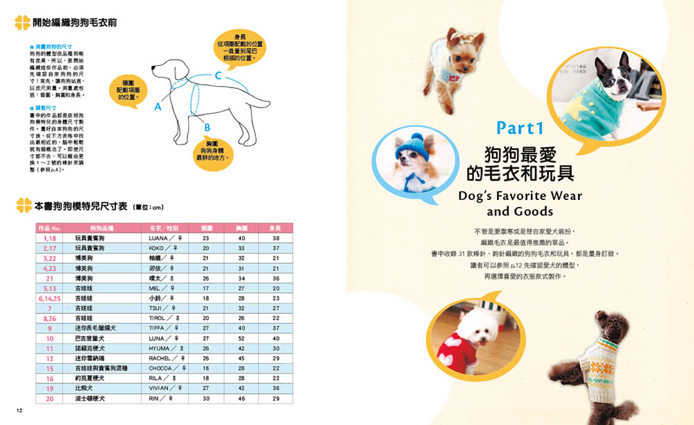 小型狗狗最實穿的毛衣＆玩具＆雜貨：31款量身訂做的上衣、背心、洋裝、帽子、領圍和用品