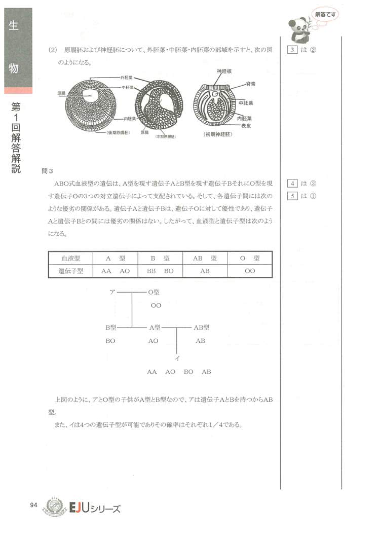 新樎㚥蒓𤦈？？ 日本留わ試？？策　生物　模擬試？（解答．解？．用語？照表付）