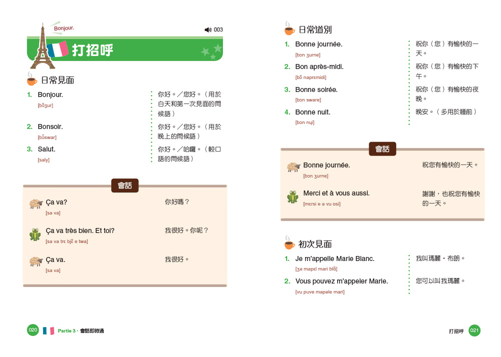 Bonjour! 初學者開口說法語（附法中對照音檔 QR Code）