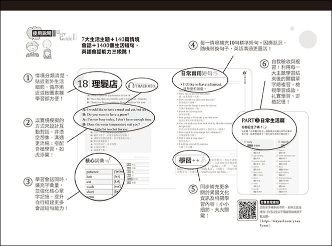 生活美語帶著走：實境模擬＋精準短句＋學習關鍵細節（QR Code＋核心詞彙全）