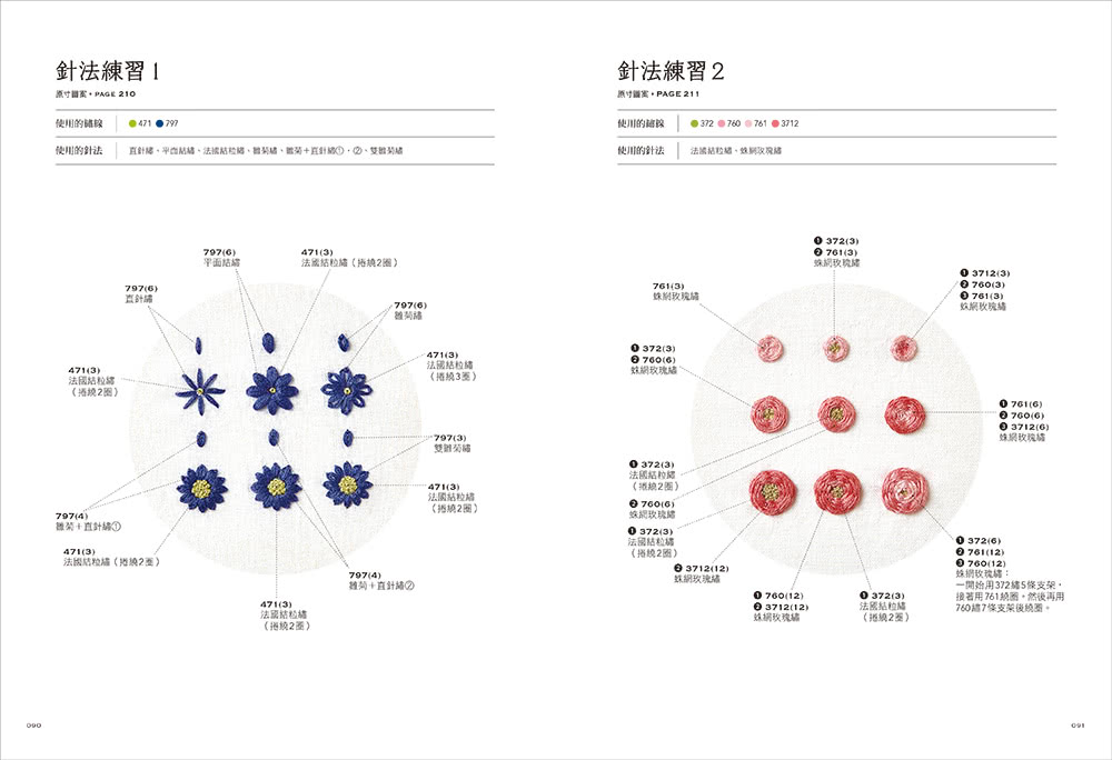 初學者的自然系花草刺繡【全圖解】：應用22種基礎針法 繡出優雅的花卉平面繡與立體繡作品（附QR CODE教學影