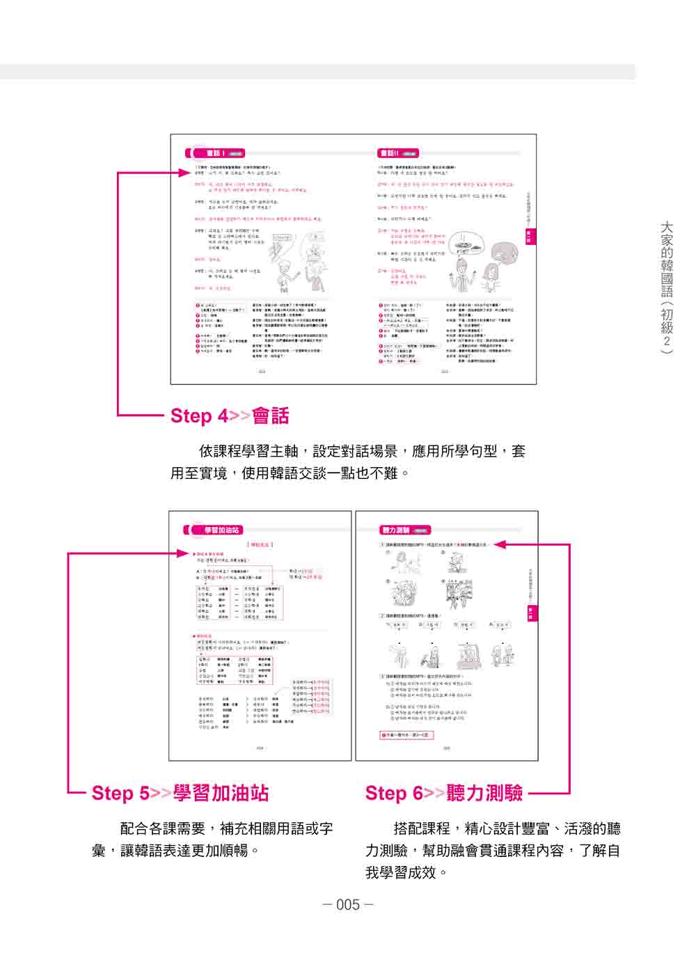 大家的韓國語〈初級2〉新版（1課本＋1習作 防水書套包裝 隨書附韓籍老師親錄標準韓語發音＋朗讀音檔QR Code