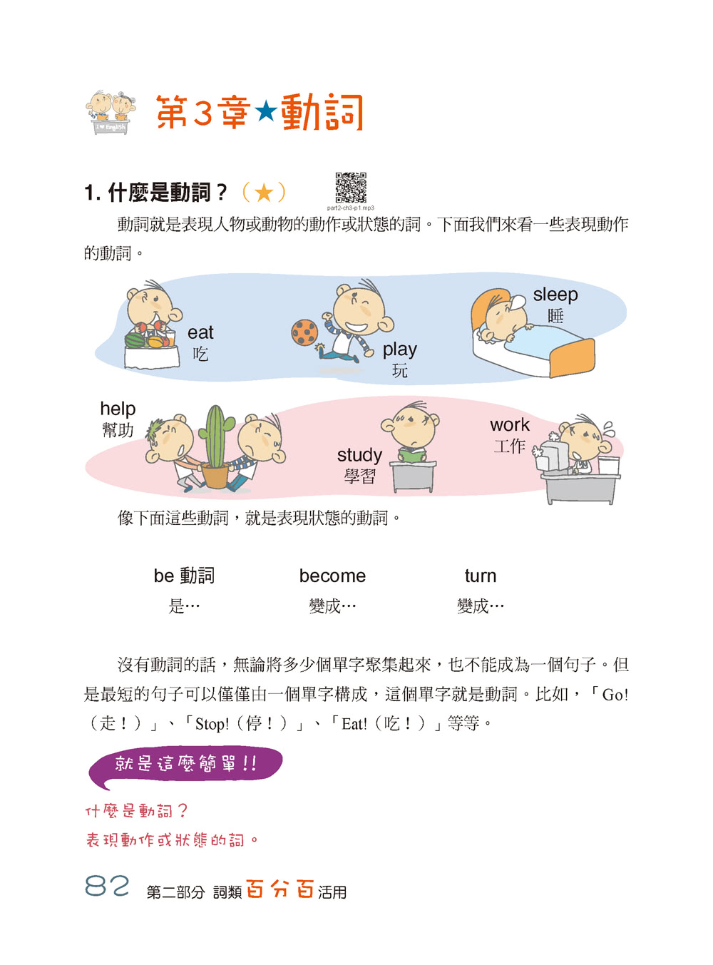 實體書+有聲書！1本就通！小學生必備英文文法：用聽的 + 開口跟著唸 搭配插圖的視覺效果  0 - 99歲都適用！