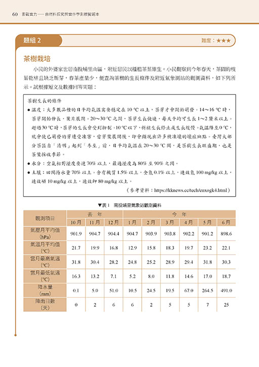 素戰實力――自然科探究與實作學測模擬題本（二版）